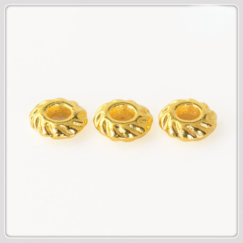 Alloy Spiral Patterned Tibetan Spacer Beads 4mm 100pcs 6