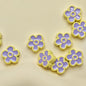 Flower Metal Beads 10mm Baking Painted Two-Color Zinc Alloy 10pcs 7