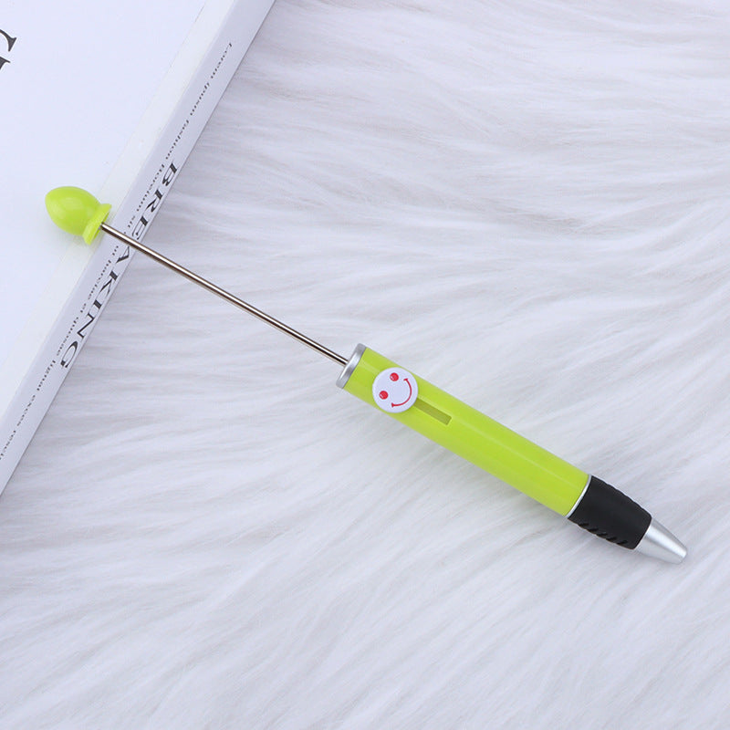 Beadable Pen Plastic Colorful Heart Top Black Ink 150mm 18