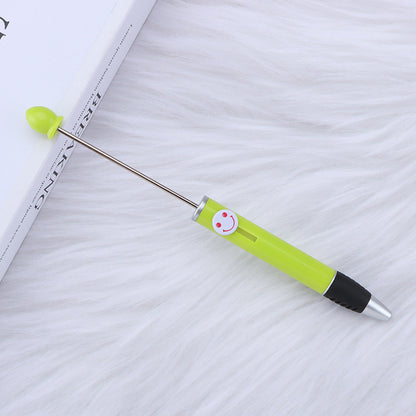 Beadable Pen Plastic Colorful Heart Top Black Ink 150mm 18