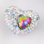 Rhinestone Heart Clay Beads 24mm Colorful Sparkling 6pcs 10