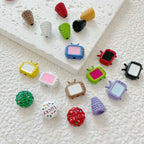 Cupcake and TV Metal Beads Painted Colorful Alloy 20pcs 4