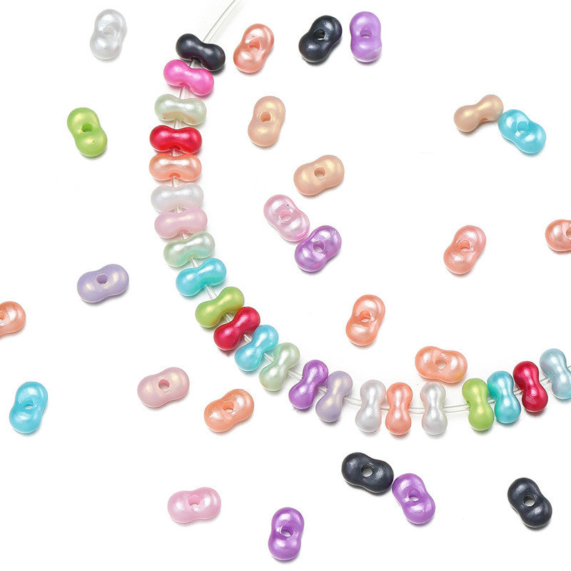 Acrylic Peanut Spacer Beads 3x6 6x11mm Transparent Frosted Gilded 1000pcs 5