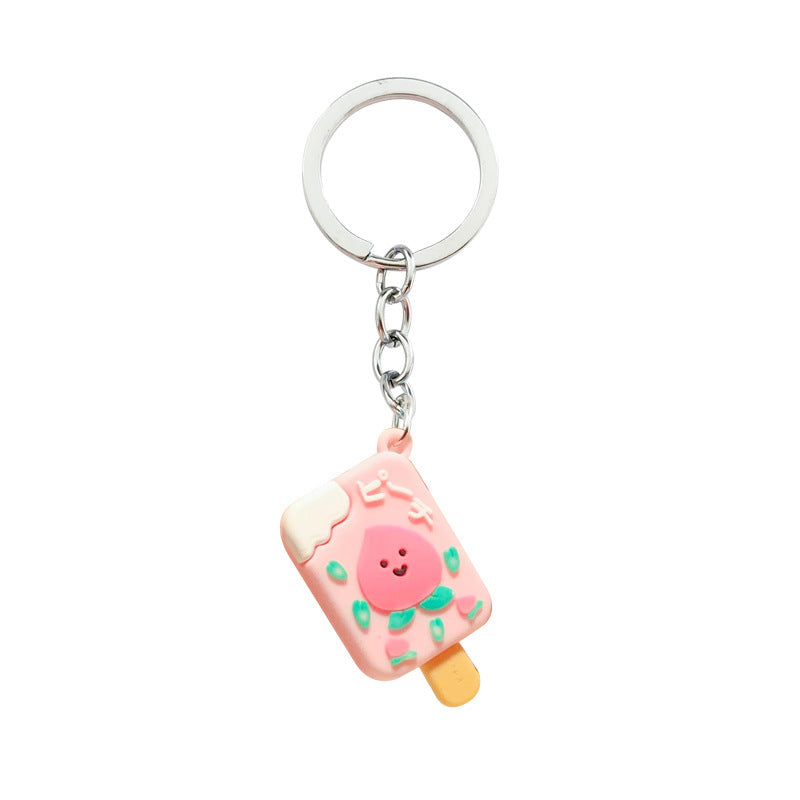 Silicone Mini Fruit Ice Cream Keychain Pastel Colors Cute Design 5