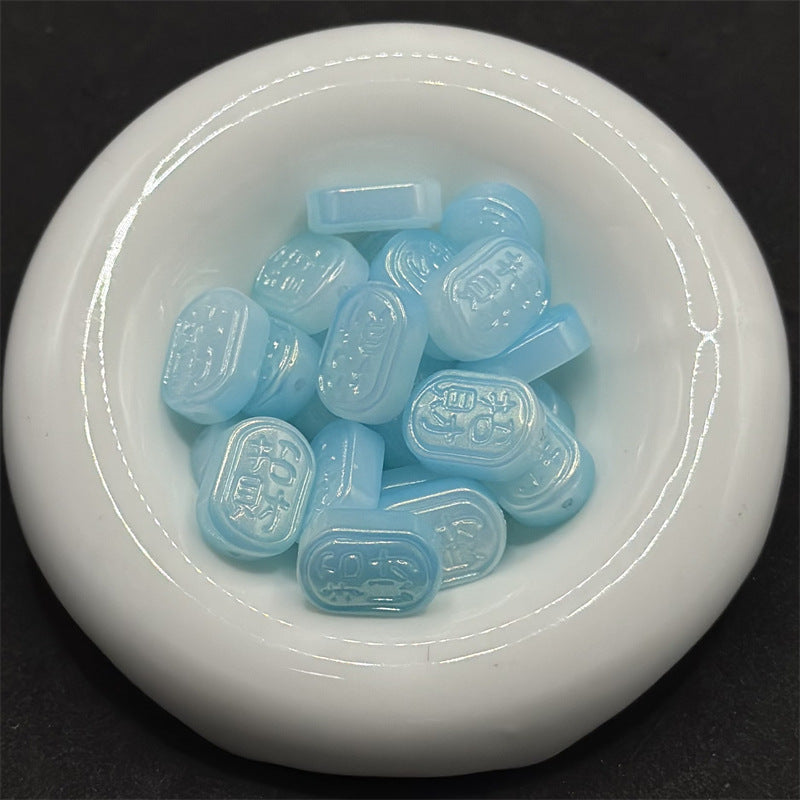 Imitation Jade Czech Glass Beads 13x18mm Pastel Colors 100pcs 7