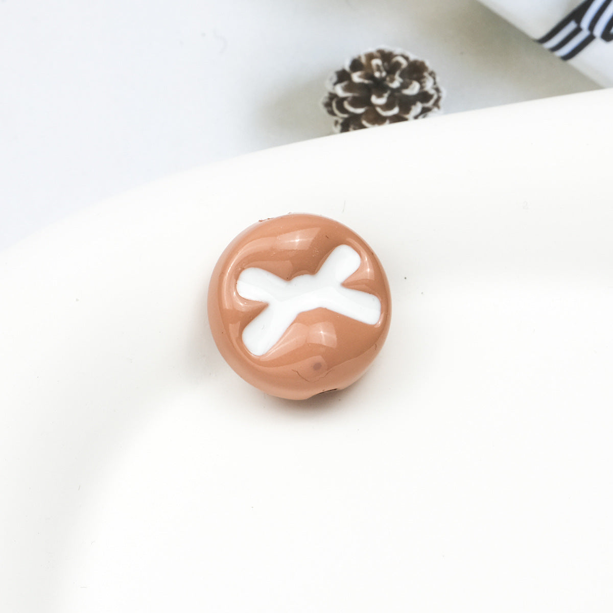 Baking Painted Acrylic Beads 18mm Enamel Candy Letter 50pcs 25