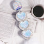 Double Sided Heart Rhinestone Beads 13mm Resin Alloy Sparkle 5pcs 8