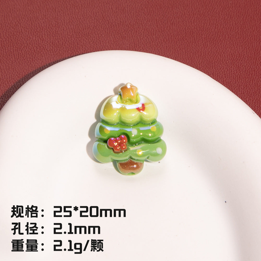 Electroplating Christmas Series Resin Beads Festive Holiday Design 20pcs 10
