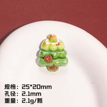Electroplating Christmas Series Resin Beads Festive Holiday Design 20pcs 10