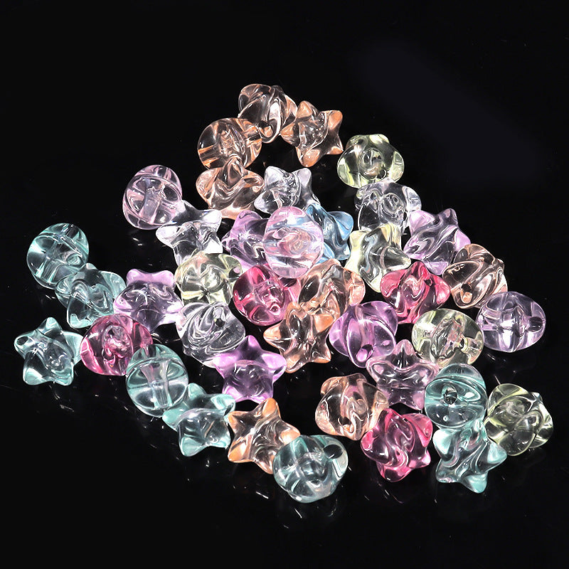Transparent Star Acrylic Beads 11mm Pastel Colors 50pcs 4