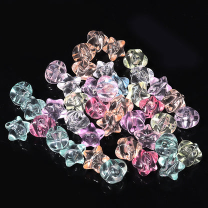 Transparent Star Acrylic Beads 11mm Pastel Colors 50pcs 4
