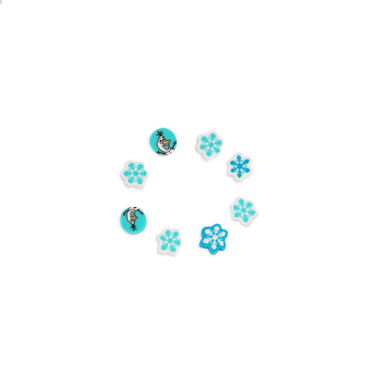 Snowflake and Snowman Clay Beads 10mm Winter Holiday Mix 100pcs 5