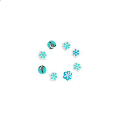 Snowflake and Snowman Clay Beads 10mm Winter Holiday Mix 100pcs 5