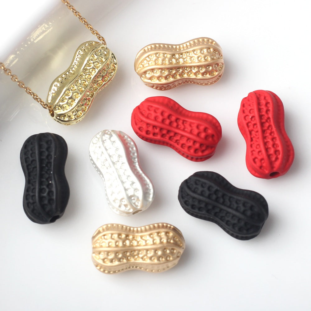 Peanut Metal Beads 15mm Spray Painted Zinc Alloy 20pcs