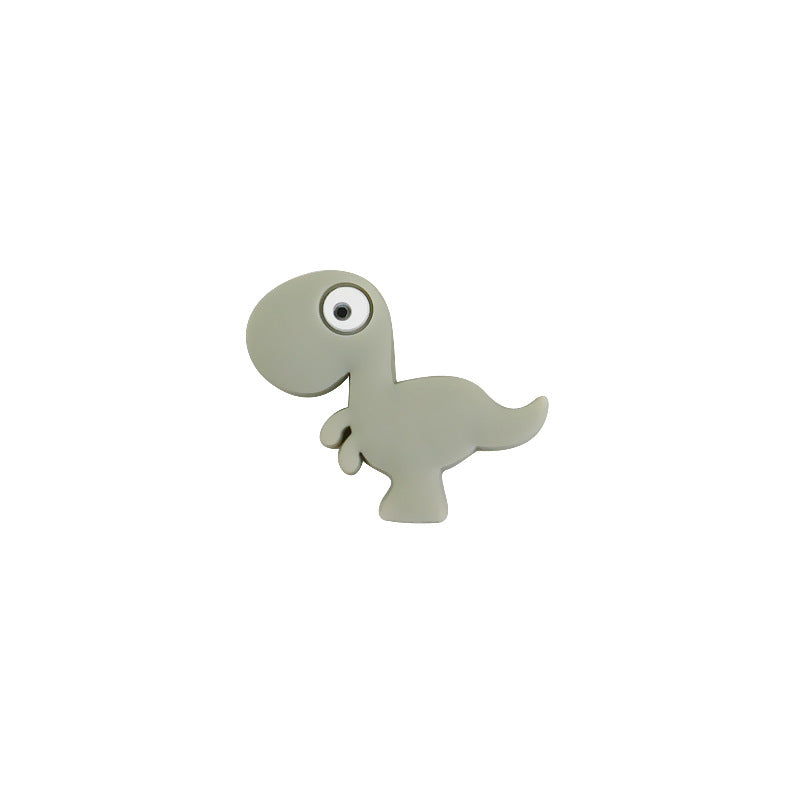 Silicone Focal Beads Dinosaur Side Profile 10pcs 7