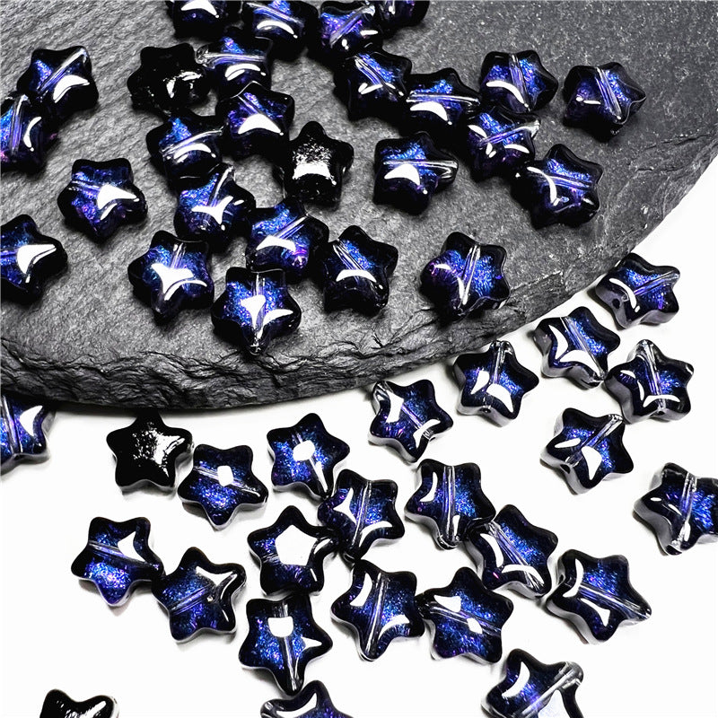 Czech Glass Beads Star 8mm Translucent Soft Color Gradient 50pcs 30