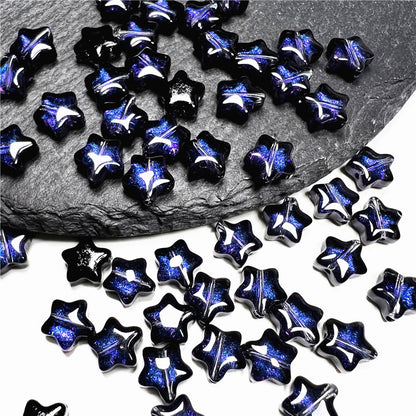 Czech Glass Beads Star 8mm Translucent Soft Color Gradient 50pcs 30