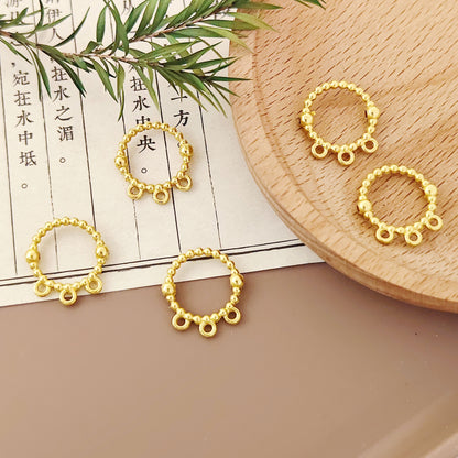 Bubble Ring Metal Bead Frames 17mm With Three Hanging Holes 40pcs 3