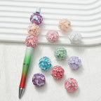 Embellished Bubblegum Beads 20mm Pearl Heart Cluster Assorted Colors 2pcs 3