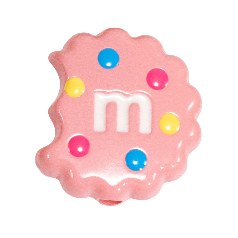 Hand Painted Bitten Cookie Acrylic Beads 22mm Enamel Glossy 10pcs 20