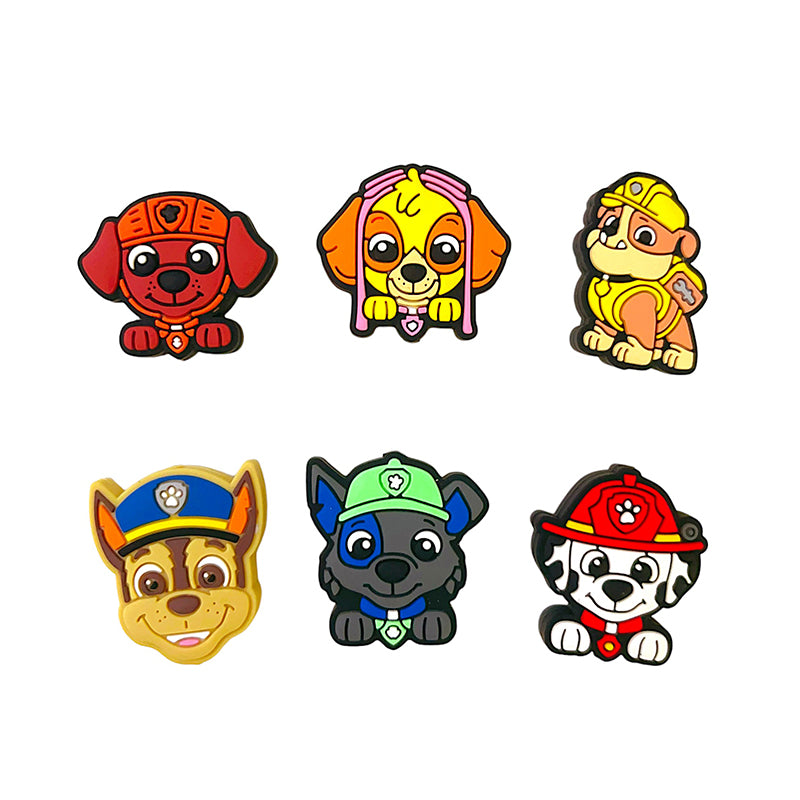 Silicone Focal Beads Paw Patrol Dog Faces 20pcs