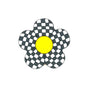 Plaid Floral Silicone Focal Beads black