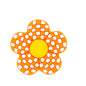 Plaid Floral Silicone Focal Beads orange