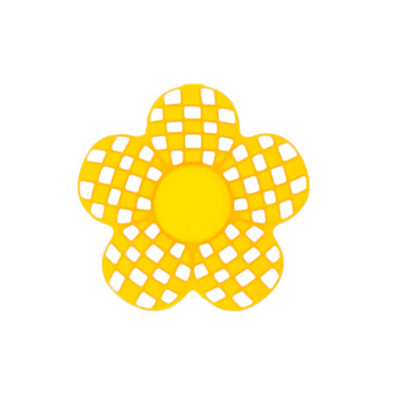 Plaid Floral Silicone Focal Beads yellow