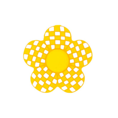 Plaid Floral Silicone Focal Beads yellow