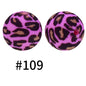 19mm Silicone Beads Printed Animal Pattern 50pcs