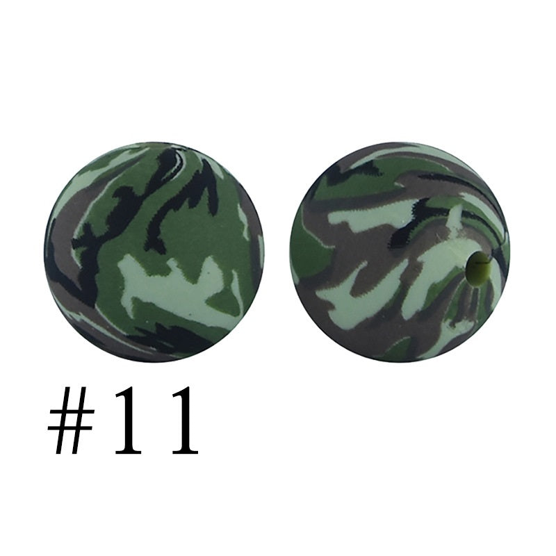 Round Printed Silicone Beads 11