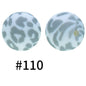 19mm Silicone Beads Printed Animal Pattern 50pcs