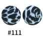 19mm Silicone Beads Printed Animal Pattern 50pcs