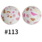 19mm Silicone Beads Printed Animal Pattern 50pcs