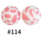19mm Silicone Beads Printed Animal Pattern 50pcs