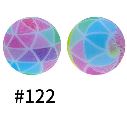 19mm Silicone Beads Printed Animal Pattern 50pcs