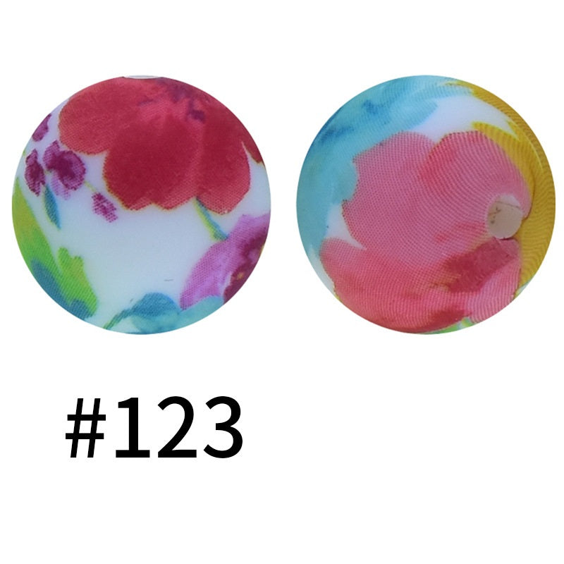 15mm printed silicone beads 526
