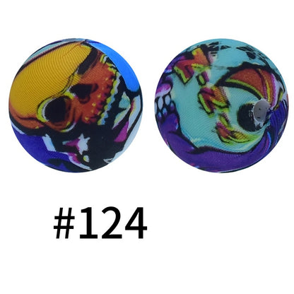 19mm Silicone Beads Printed Animal Pattern 50pcs