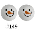 15mm Printed Christmas Silicone Beads Festive Holiday Designs 50pcs