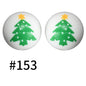 15mm Printed Christmas Silicone Beads Festive Holiday Designs 50pcs