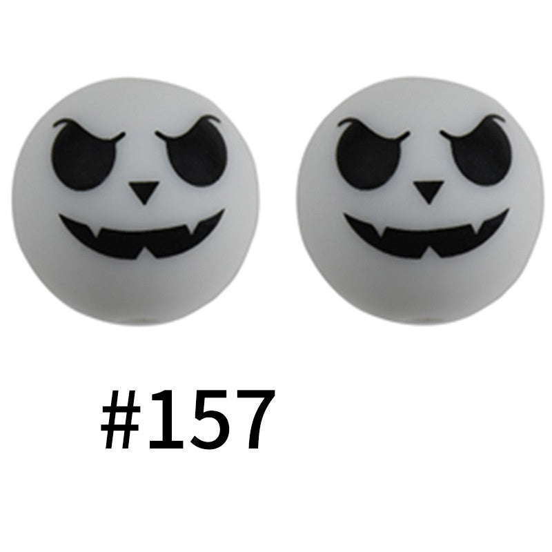 19mm Silicone Beads Printed Animal Pattern 50pcs