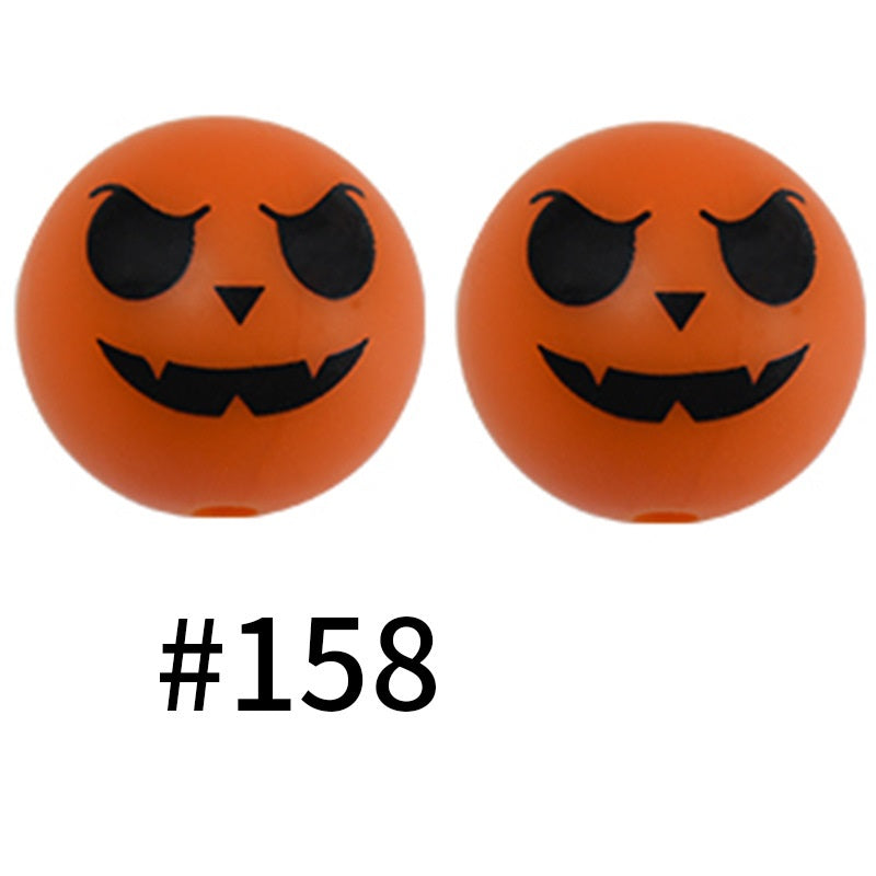 19mm Silicone Beads Printed Animal Pattern 50pcs