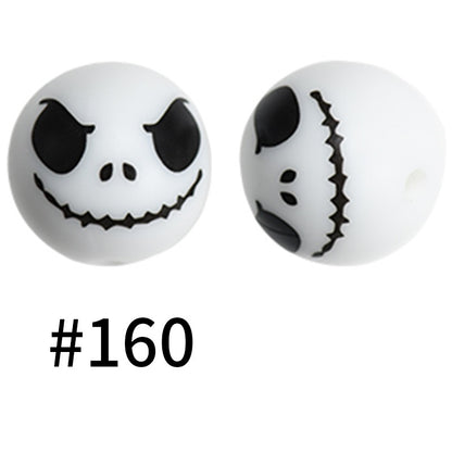 19mm Silicone Beads Printed Animal Pattern 50pcs