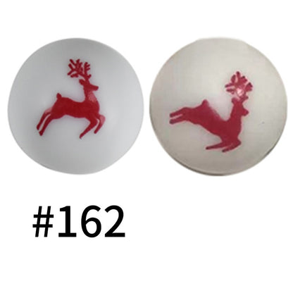19mm Silicone Beads Printed Animal Pattern 50pcs