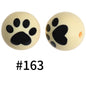 19mm Silicone Beads Printed Animal Pattern 50pcs