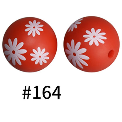 19mm Silicone Beads Printed Animal Pattern 50pcs