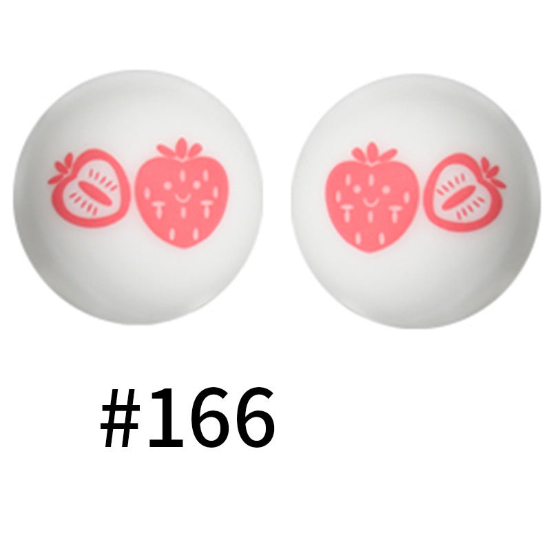19mm Silicone Beads Printed Animal Pattern 50pcs