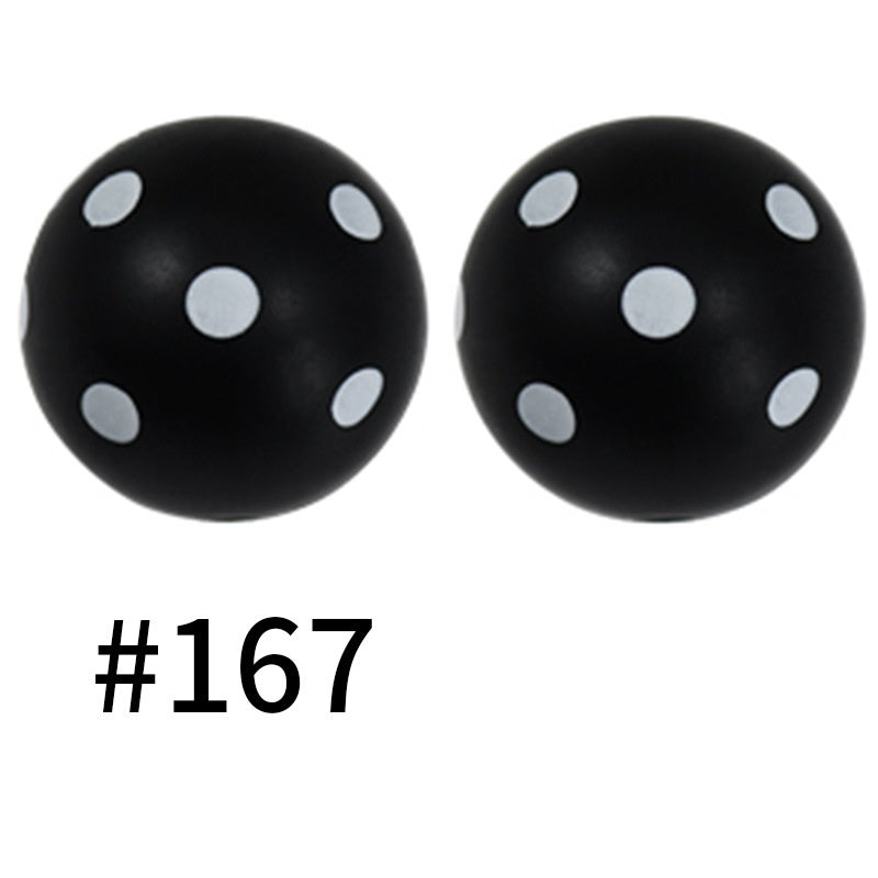 19mm Silicone Beads Printed Animal Pattern 50pcs
