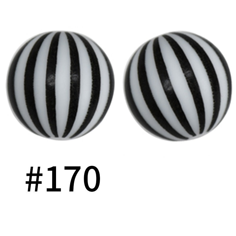 Round Printed Silicone Beads 170