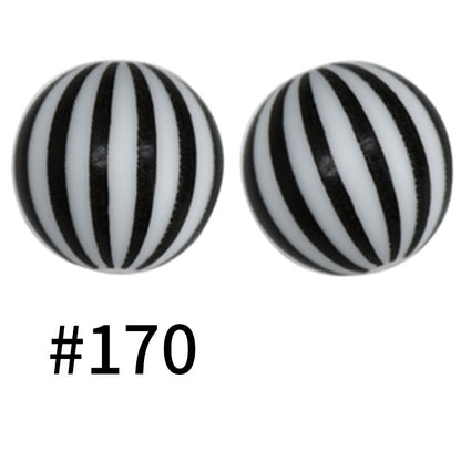 Round Printed Silicone Beads 170